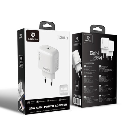 Lenyes LCH90 Type-C GaN Teknolojili PD Hızlı Şarj Özellikli Şarj Başlığı 20W Beyaz