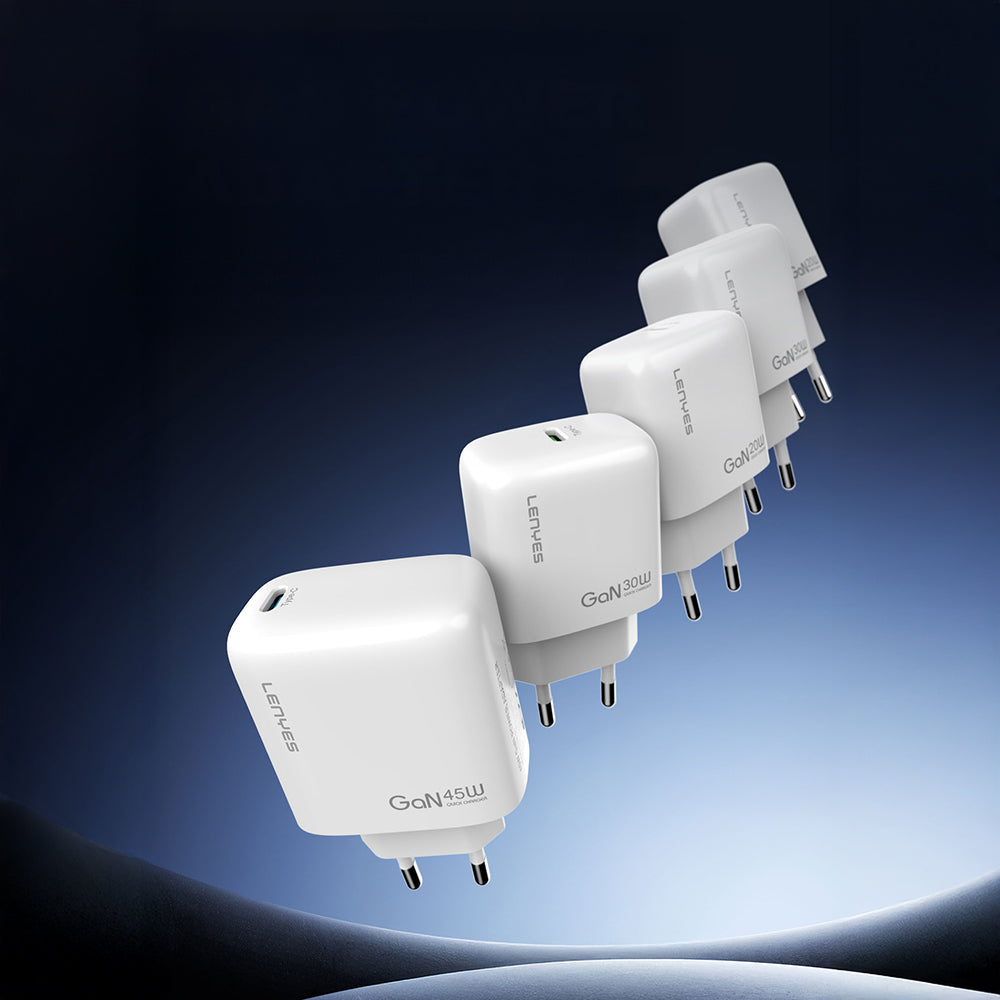 Lenyes LCH90 Type-C GaN Teknolojili PD Hızlı Şarj Özellikli Şarj Başlığı 20W Beyaz