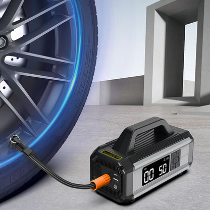 Lenyes LCI202 LED Işıklı Araç Akü Acil Durum Takviye Güç Kaynağı ve Hava Kompresörü 12V 150W 10000mAh Gri