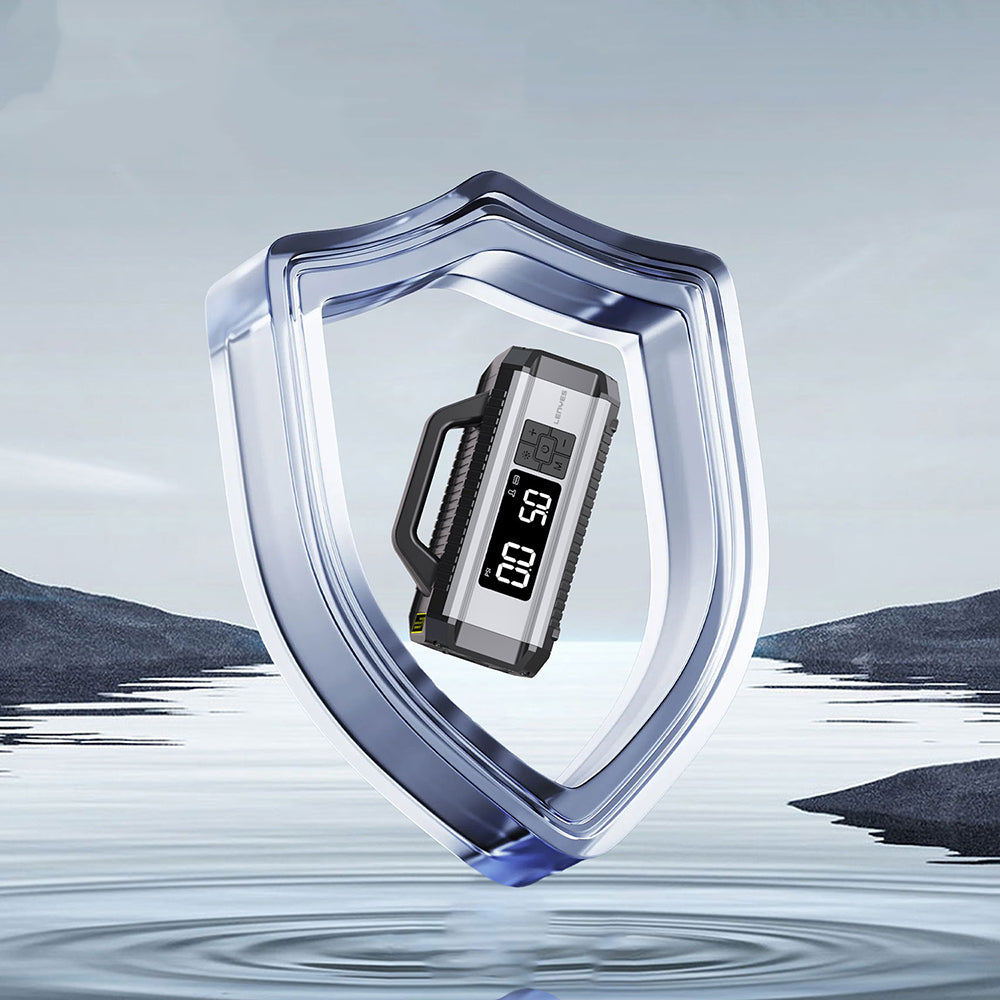 Lenyes LCI202 LED Işıklı Araç Akü Acil Durum Takviye Güç Kaynağı ve Hava Kompresörü 12V 150W 10000mAh Gri