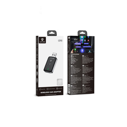 Lenyes LCP01 Android Auto Destekli CarPlay USB Bluetooth 5.0 Wireless Transmitter Adaptör Siyah