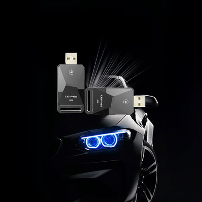 Lenyes LCP02 Android Auto Destekli CarPlay USB Bluetooth 5.0 Wireless Transmitter Adaptör Siyah