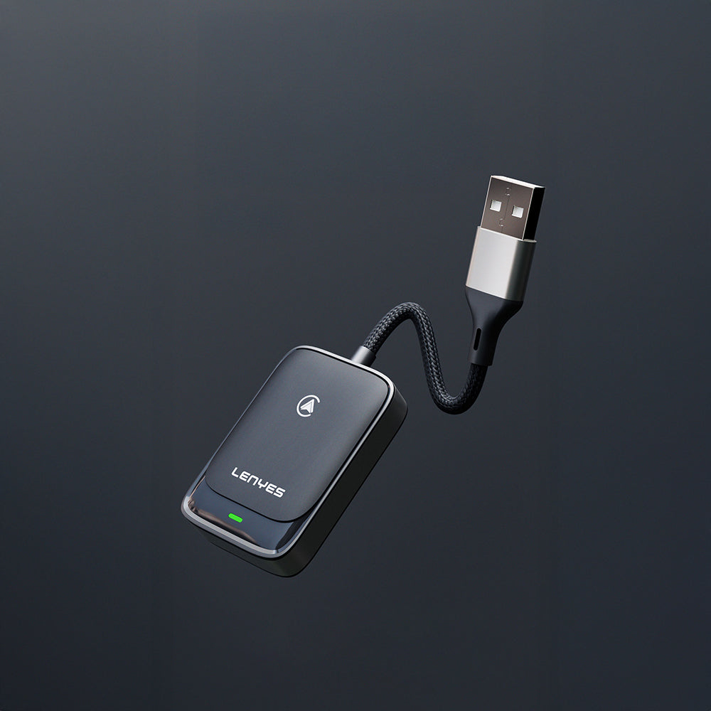 Lenyes LCP03 Android Auto Destekli CarPlay USB Bluetooth 5.0 Wireless Transmitter Adaptör Siyah