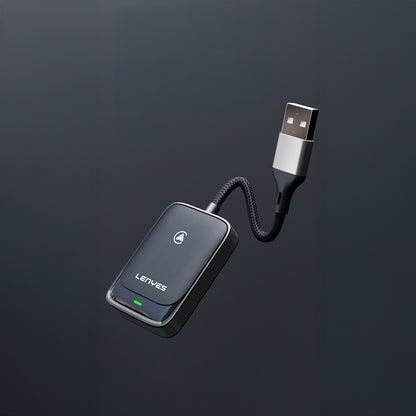 Lenyes LCP03 Android Auto Destekli CarPlay USB Bluetooth 5.0 Wireless Transmitter Adaptör Siyah