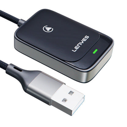 Lenyes LCP03 Android Auto Destekli CarPlay USB Bluetooth 5.0 Wireless Transmitter Adaptör Siyah