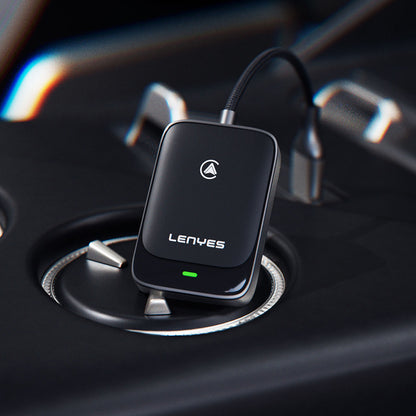 Lenyes LCP03 Android Auto Destekli CarPlay USB Bluetooth 5.0 Wireless Transmitter Adaptör Siyah