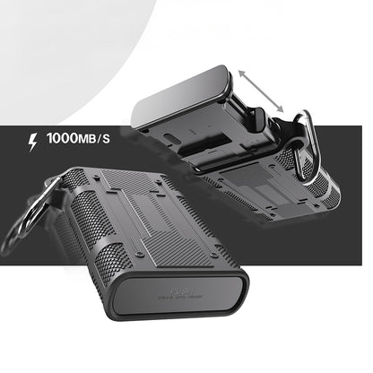 Lenyes LCR04 Type-C Kablolu Su Geçirmez Çoklu Kart Depolama ve Okuyucu Kutusu 10 Gbps Siyah