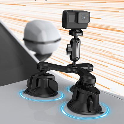 Lenyes LCT101 360° Ayarlanabilir 3 Vantuzlu Aksiyon Kamera Tutucu Siyah