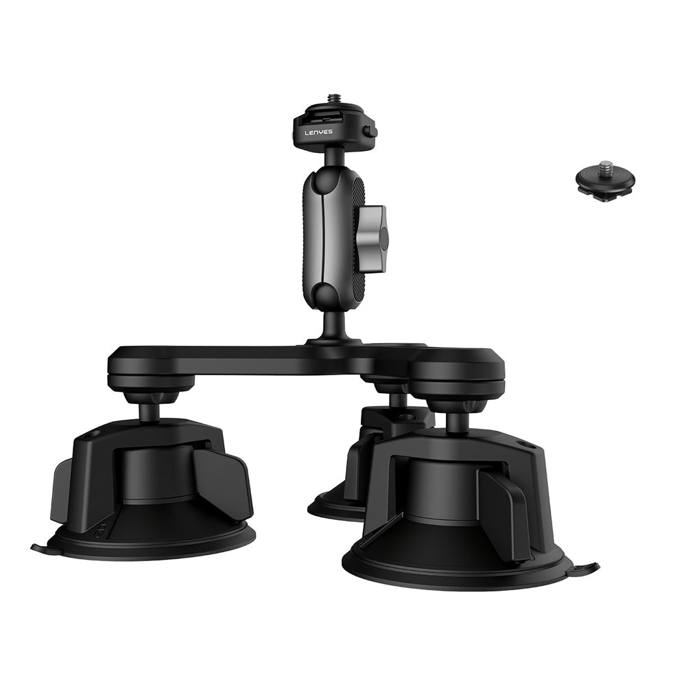 Lenyes LCT101 360° Ayarlanabilir 3 Vantuzlu Aksiyon Kamera Tutucu Siyah