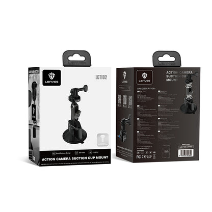 Lenyes LCT102 Teleskopik Vantuzlu Tasarım Aksiyon Kamera Tutucu Siyah