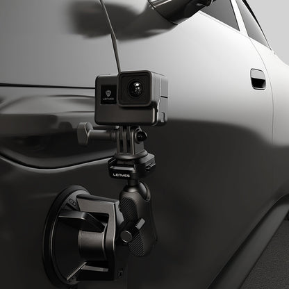 Lenyes LCT102 Teleskopik Vantuzlu Tasarım Aksiyon Kamera Tutucu Siyah