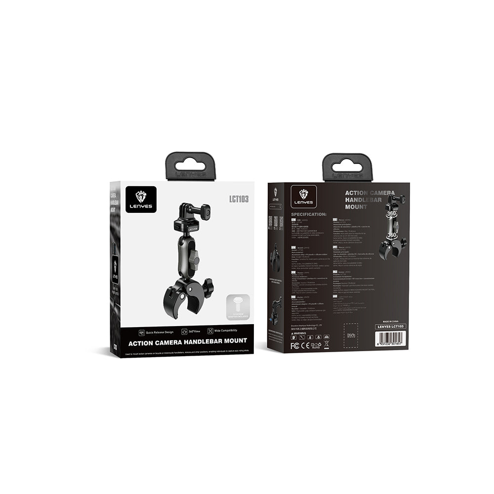 Lenyes LCT103 Bisiklet ve Motosiklet Aksiyon Kamera Tutucu Siyah