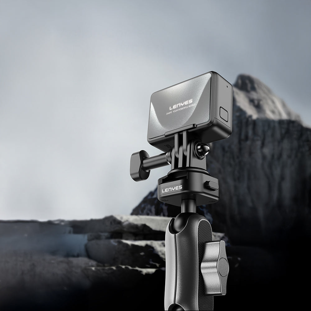 Lenyes LCT104 Teleskopik Vantuzlu Tasarım Aksiyon Kamera Tutucu Siyah