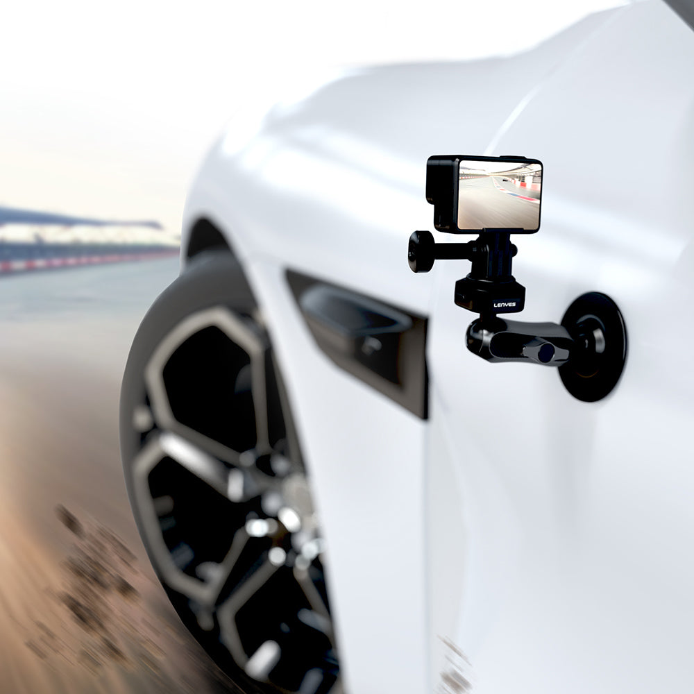 Lenyes LCT104 Teleskopik Vantuzlu Tasarım Aksiyon Kamera Tutucu Siyah