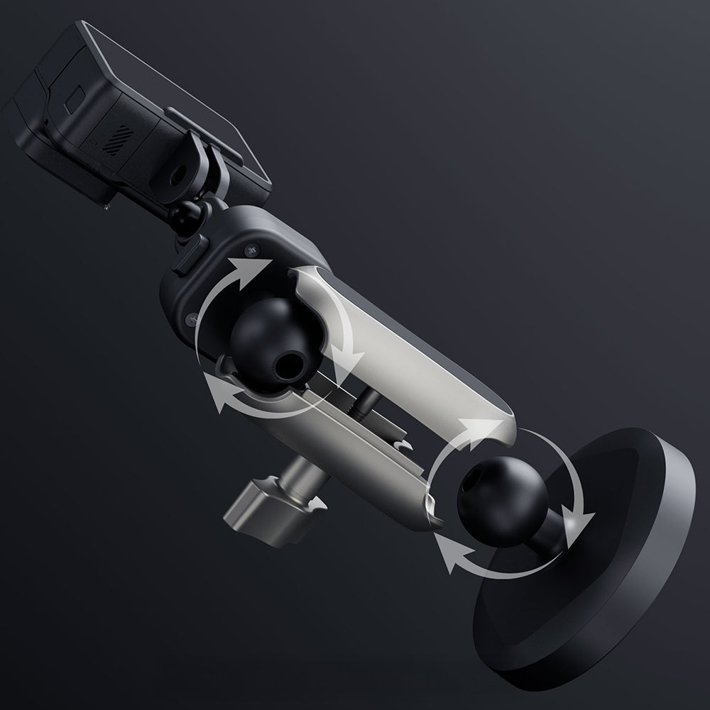 Lenyes LCT105 Teleskopik Vantuzlu Tasarım Aksiyon Kamera Tutucu Siyah