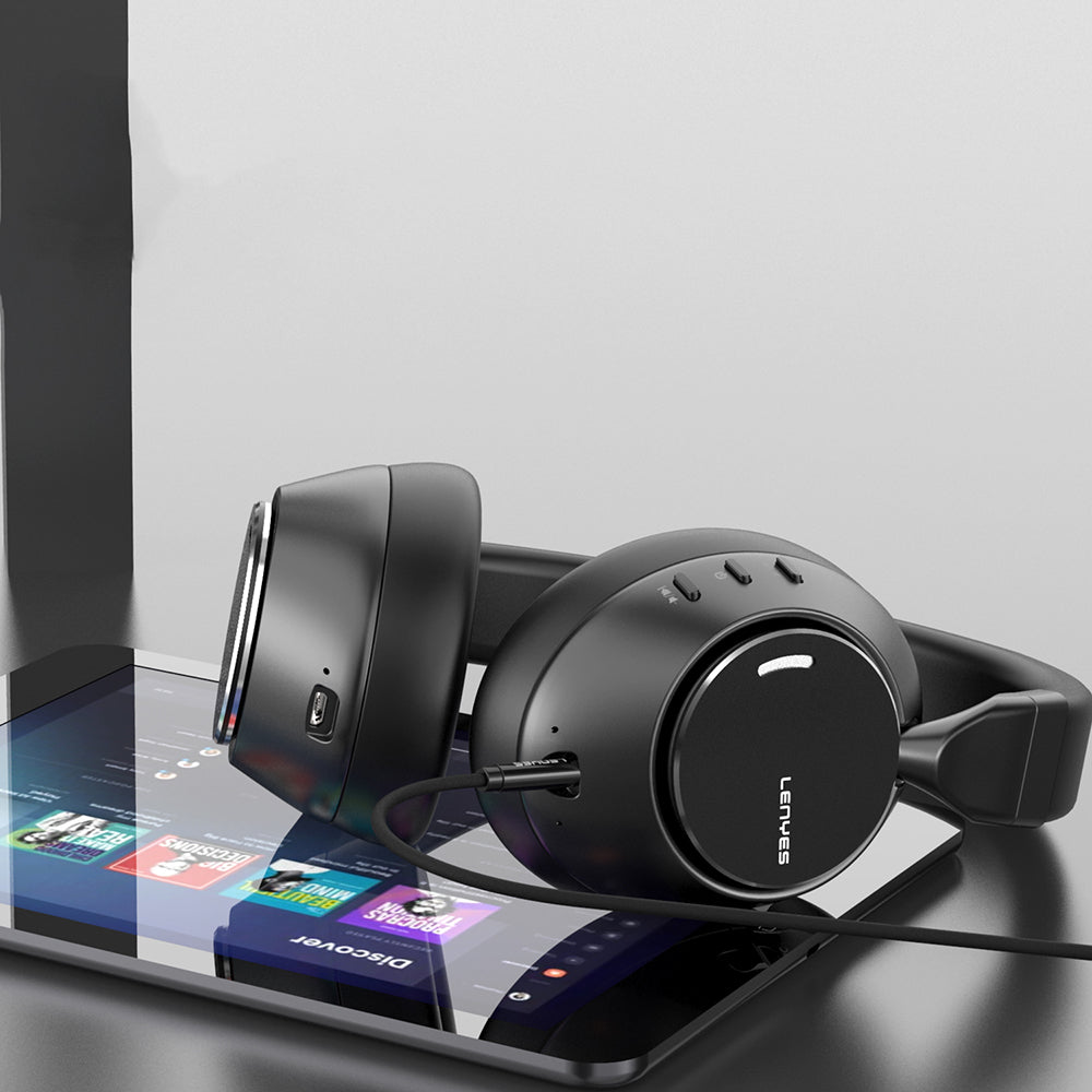 Lenyes LH23 ANC Özellikli Kulak Üstü Bluetooth Kulaklık v5.4 Siyah