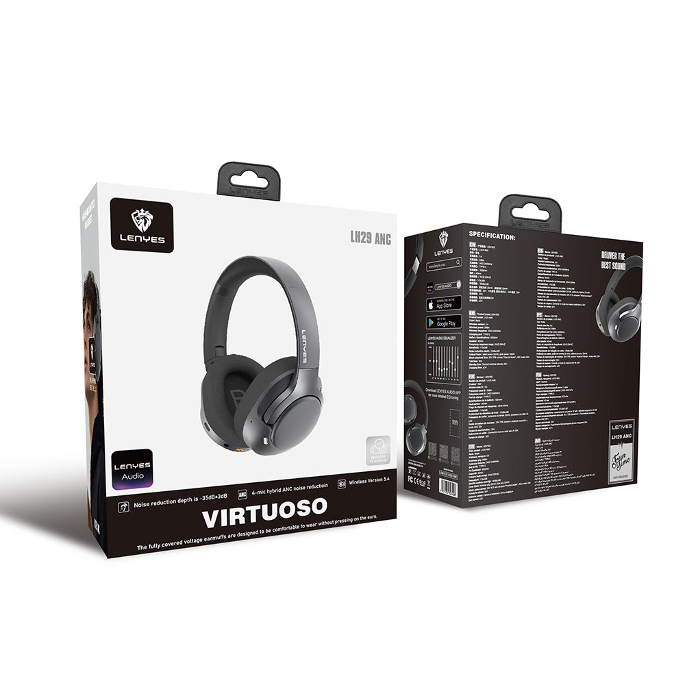 Lenyes LH29 ANC Özellikli TWS Kulak Üstü Bluetooth Kulaklık v5.4 Beyaz