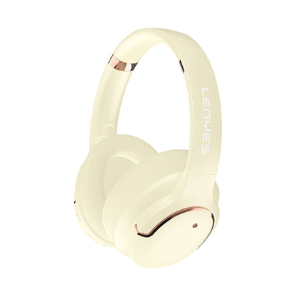 Lenyes LH61 Katlanabilir Tasarımlı TWS Kulak Üstü Bluetooth Kulaklık v5.4 Krem