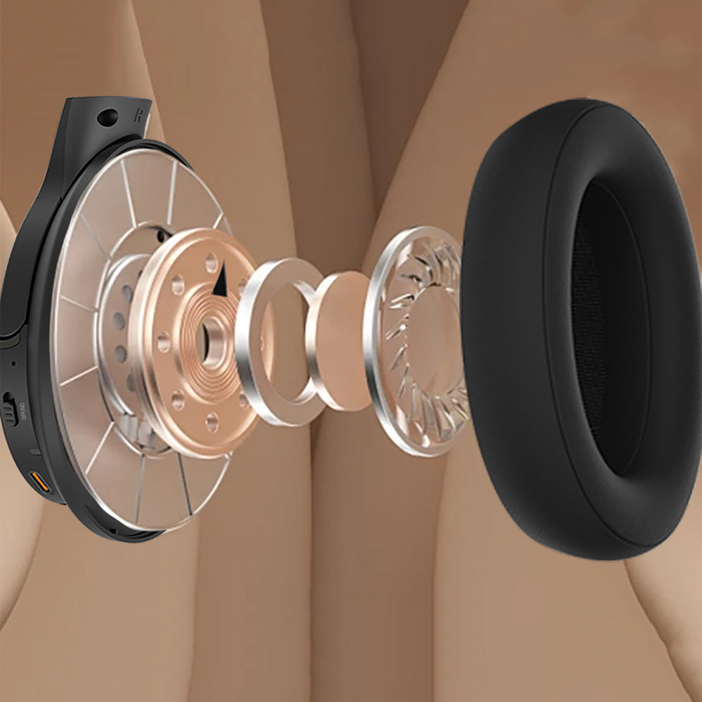 Lenyes LH61 Katlanabilir Tasarımlı TWS Kulak Üstü Bluetooth Kulaklık v5.4 Siyah