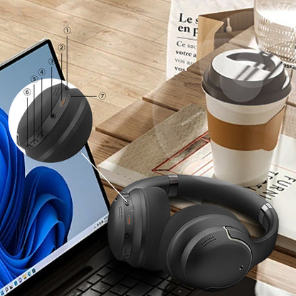 Lenyes LH61 Katlanabilir Tasarımlı TWS Kulak Üstü Bluetooth Kulaklık v5.4 Siyah