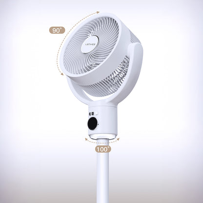 Lenyes LHF10 Dijital LED Göstergeli 5 Kademeli Uzaktan Kumandalı Uzayabilen Gövdeli 10 inç Fan Beyaz