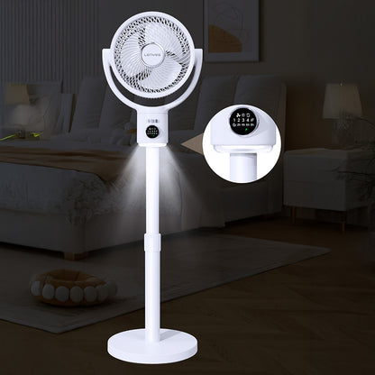 Lenyes LHF10 Dijital LED Göstergeli 5 Kademeli Uzaktan Kumandalı Uzayabilen Gövdeli 10 inç Fan Beyaz