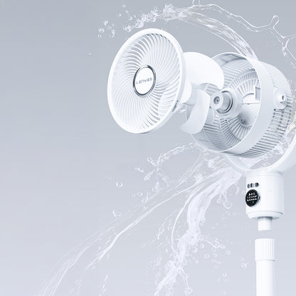 Lenyes LHF10 Dijital LED Göstergeli 5 Kademeli Uzaktan Kumandalı Uzayabilen Gövdeli 10 inç Fan Beyaz