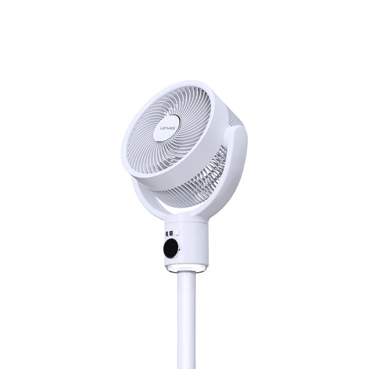 Lenyes LHF10 Dijital LED Göstergeli 5 Kademeli Uzaktan Kumandalı Uzayabilen Gövdeli 10 inç Fan Beyaz