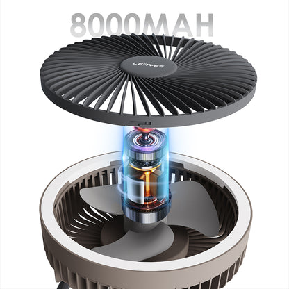 Lenyes LHF11 Led Işıklı 4 Kademeli Çok Fonksiyonlu Soğutucu Fan Beyaz