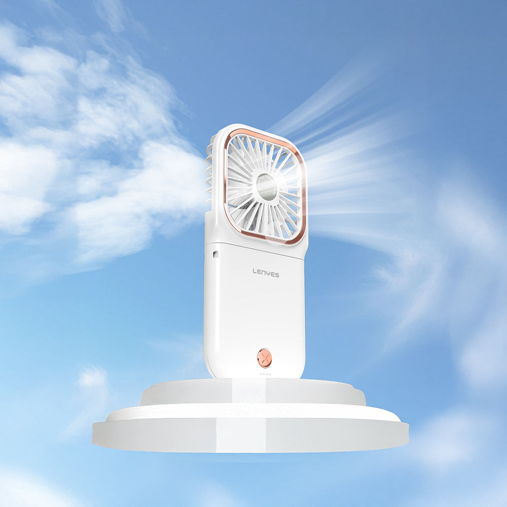 Lenyes LHF13 Powerbank Özellikli Standlı Portatif Soğutucu El Fanı Pembe