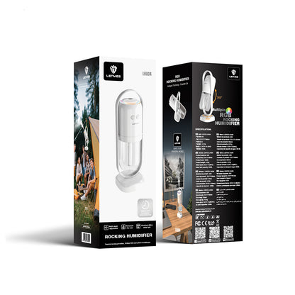 Lenyes LHU04 Kum Saati Tipi 360 Derece Dönebilen RGB Atmosfer Işıklı Sessiz Hava Nemlendirici Beyaz