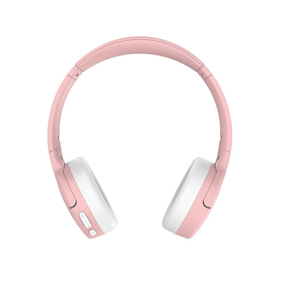 Lenyes LKH31 Ayarlanabilir Çocuklara Özel Kulak Üstü Kablolu ve Bluetooth Kulaklık v5.4 Pembe