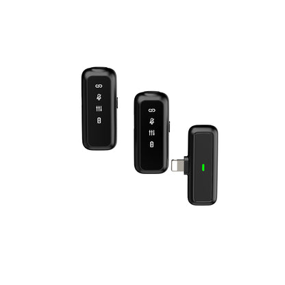 Lenyes LM201 Lightning Şarj Portlu Kablosuz Yaka Mikrofonu Siyah