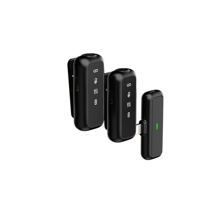 Lenyes LM201 Lightning Şarj Portlu Kablosuz Yaka Mikrofonu Siyah