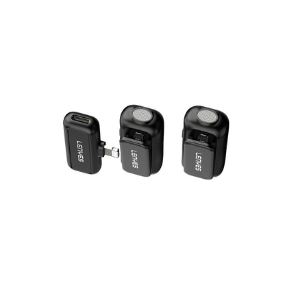 Lenyes LM201 Lightning Şarj Portlu Kablosuz Yaka Mikrofonu Siyah