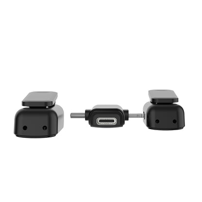 Lenyes LM203 2in1 Type-C ve Lightning Portlu Kablosuz Yaka Mikrofonu Siyah