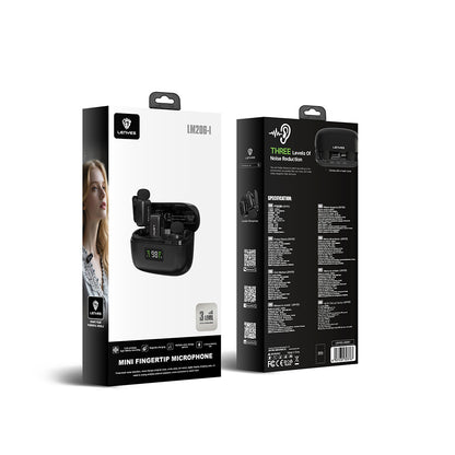 Lenyes LM206 Led Göstergeli Lightning Portlu Kablosuz Yaka Mikrofonu Siyah