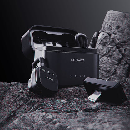 Lenyes LM209 Type-C Portlu Kablosuz Yaka Mikrofonu Siyah