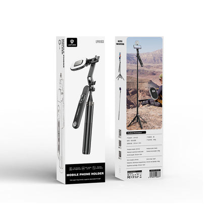 Lenyes LPH103 Çok Fonksiyonlu Sabitleyici Ayrılabilir Bluetooth Kumandalı Tripod Selfie Çubuğu Siyah