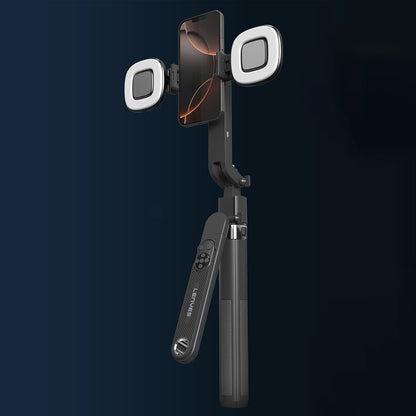 Lenyes LPH108 Canlı Yayın Dolgu Işıklı Kumandalı 360 Derece Dönebilen Selfie Çubuğu ve Tripod Siyah