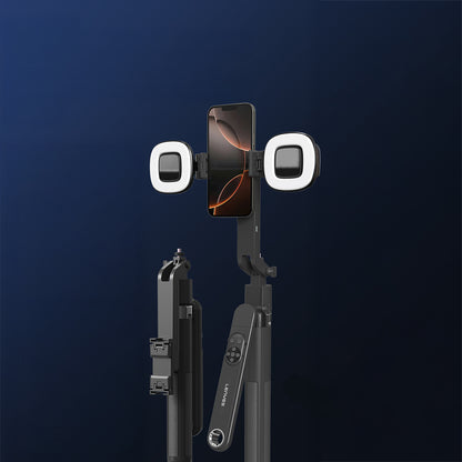 Lenyes LPH108 Canlı Yayın Dolgu Işıklı Kumandalı 360 Derece Dönebilen Selfie Çubuğu ve Tripod Siyah