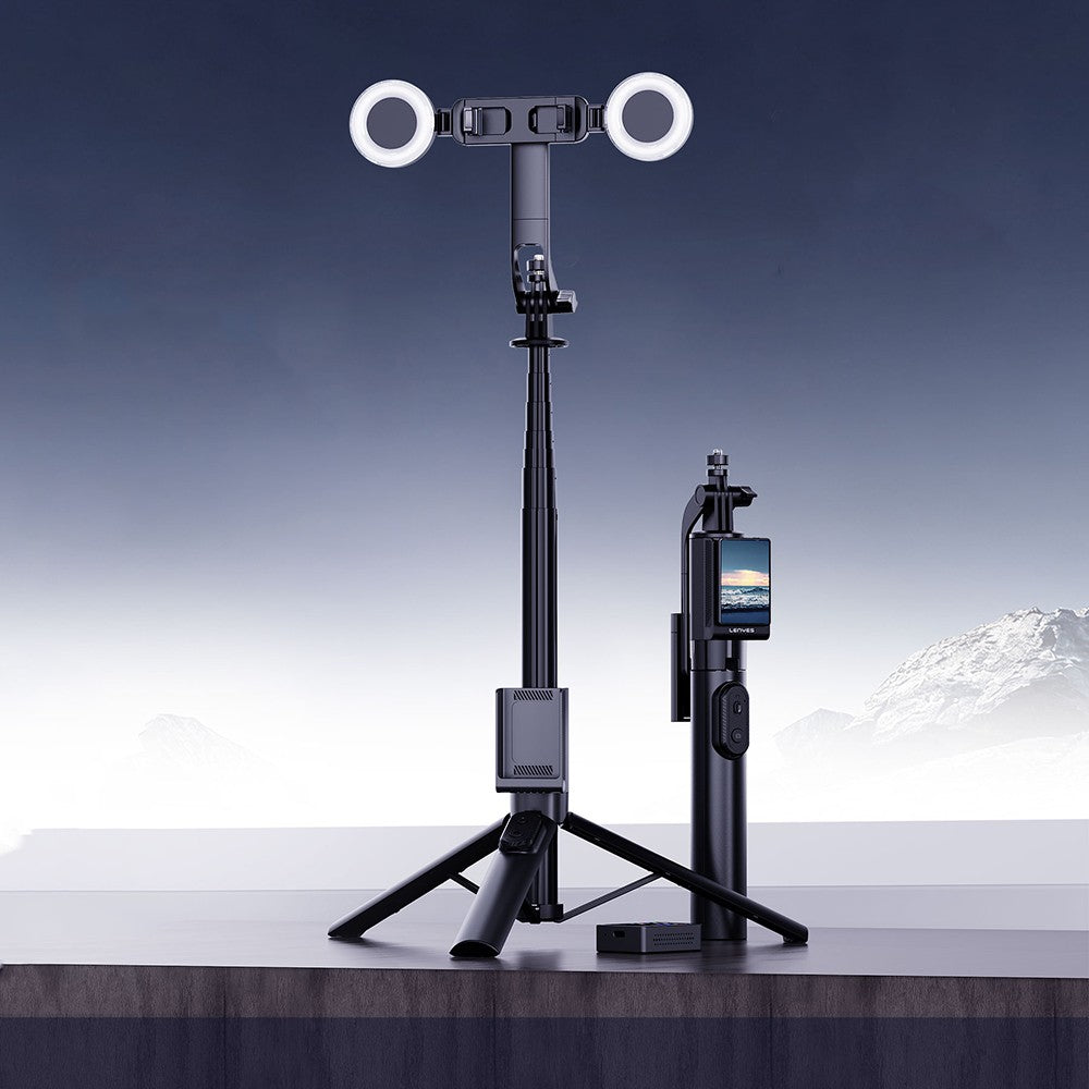 Lenyes LPH120 Uzaktan Kumandalı Çok Fonksiyonlu Sabitleyici Ekranlı Tripod ve Selfie Çubuğu