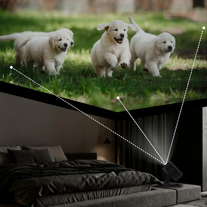 Lenyes LPR03 2.69 inç LCD 200 ANSI Lümen PTZ Projektör Yansıtma Cihazı Siyah