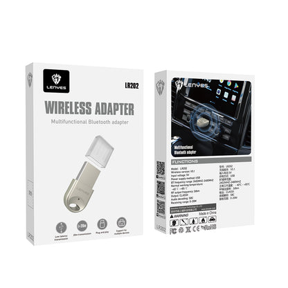 Lenyes LR202 USB Bluetooth 5.1 Wireless Transmitter Adaptör Gümüş
