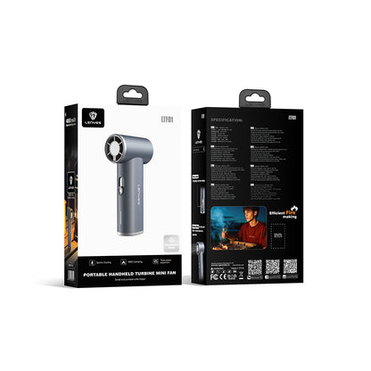 Lenyes LTF01 Dijital LED Göstergeli 3 Kademeli Portatif Soğutucu El Fanı Gri