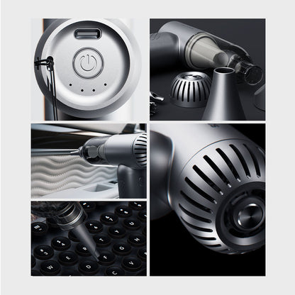 Lenyes LTF02 Dijital LED Göstergeli 4 Kademeli Çok Fonksiyonlu Turbo El Fanı Gri