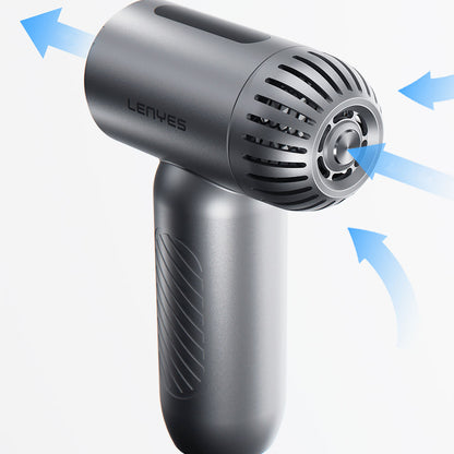 Lenyes LTF02 Dijital LED Göstergeli 4 Kademeli Çok Fonksiyonlu Turbo El Fanı Gri