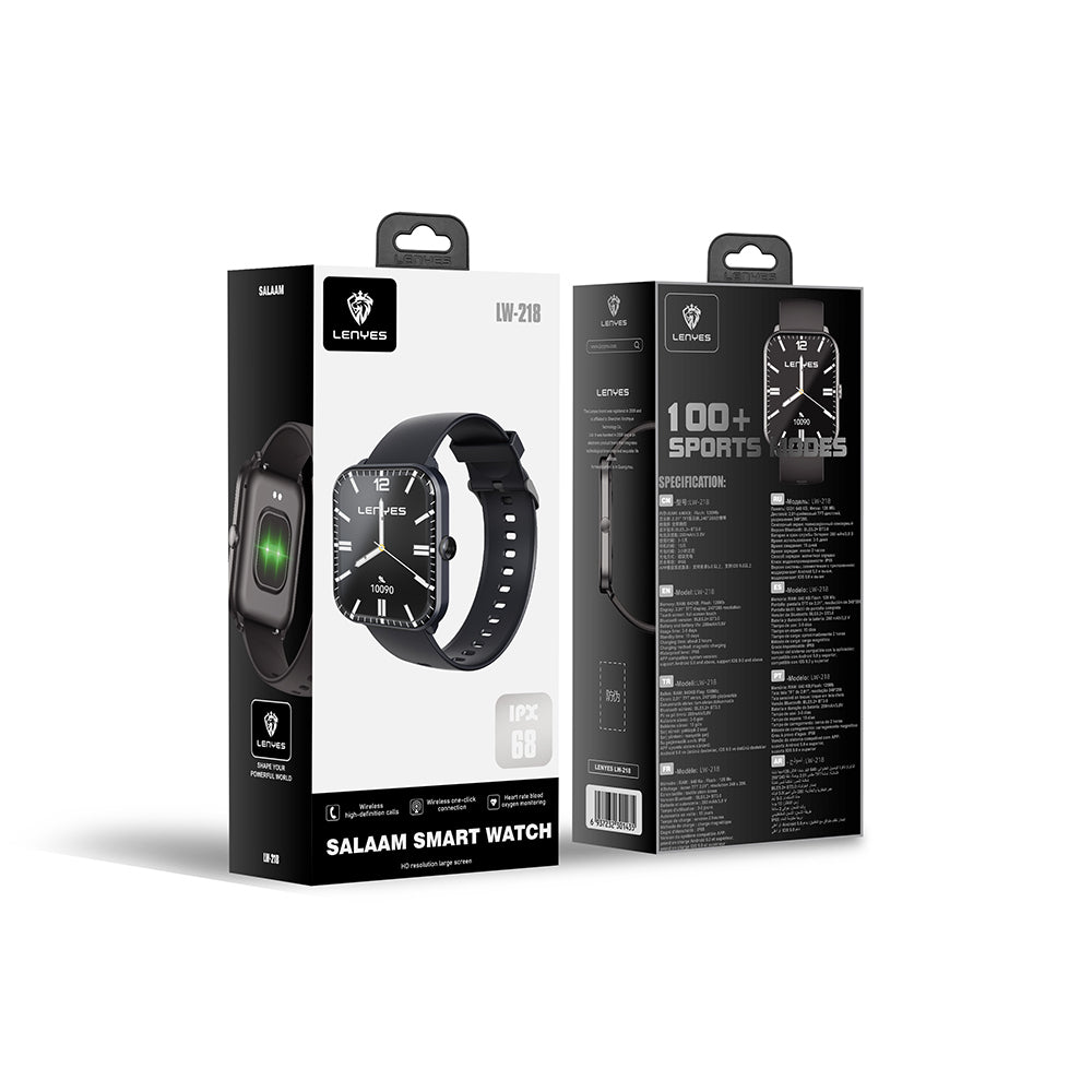 Lenyes LW-218 iOS ve Android Uyumlu Akıllı Saat Siyah