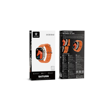 Lenyes LW-238 Ultra3 Saturn Serisi iOS ve Android Uyumlu Akıllı Saat Gold