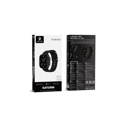 Lenyes LW-238 Ultra3 Saturn Serisi iOS ve Android Uyumlu Akıllı Saat Siyah